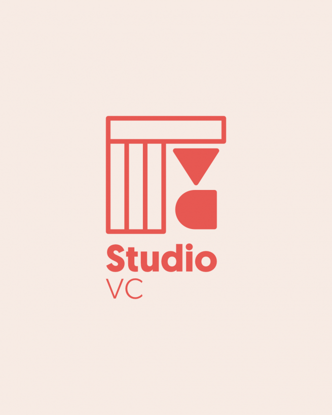 Studio VC's main logo design. It is an abstract reprsentation of the Farnley Hey House doorway and uses an abstract V & C in place of the door.